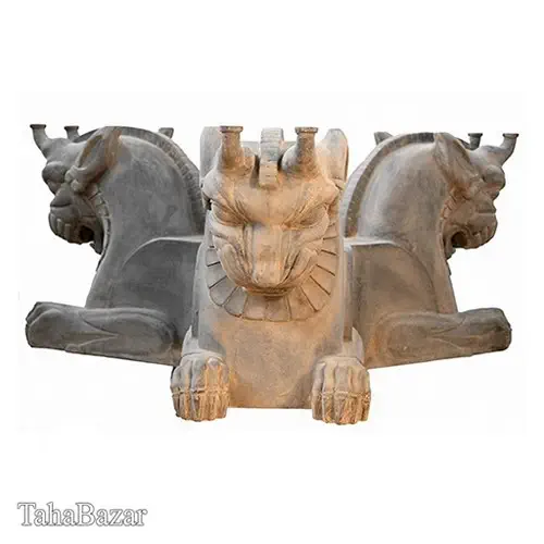 سرستون سه کله شير فایبر(قطر30)تندیس و پیکره شهریارFG810