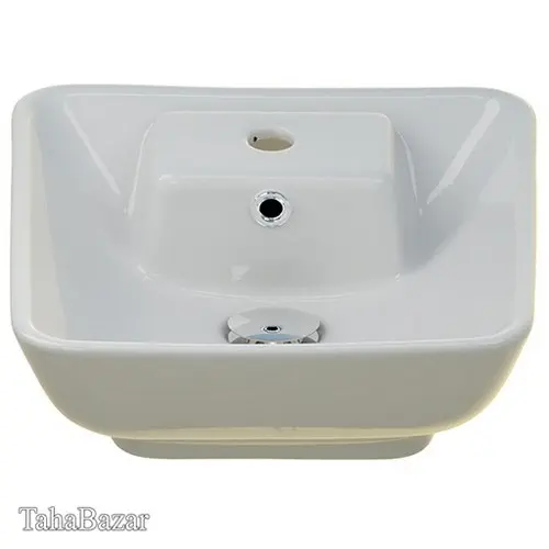 کاسه روشویی سرامیکی مربع مدل ساترون شیر سر خود چینی نام درجه 2