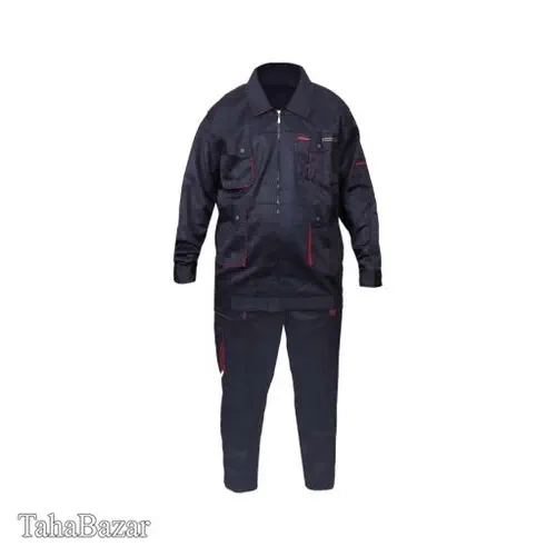 لباس کار یونکس لیون ورک سرمه ای قرمز سایزXXL