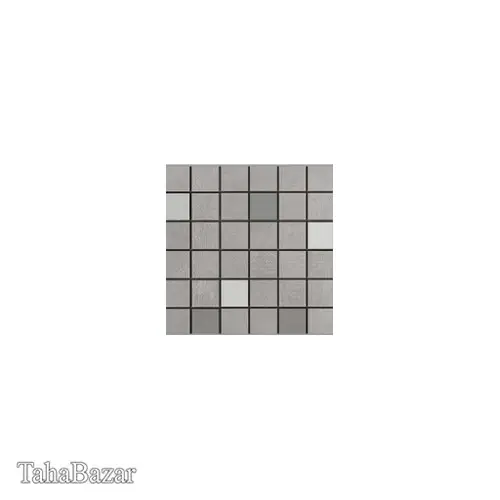 سرامیک پرسلانی آلپر مدل سمنت ابعاد 30*30 برش موزاییکی نقره ای پانچ براق