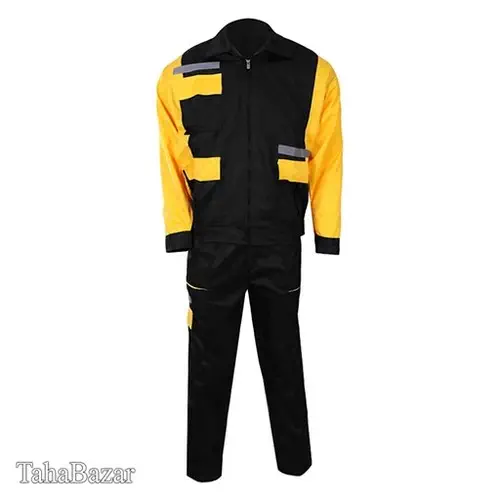 لباس کار یونکس شبرنگی مشکی زرد سایزXXL