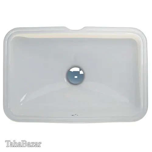 کاسه روشویی سرامیکی مدل زیر صفحه ای مستطیل ساترون درجه 3