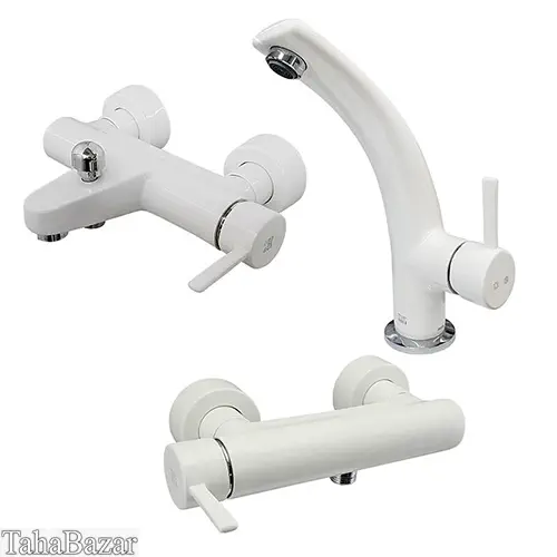 ست شیرآلات  اهرمی kwc مدل زئوس سفید