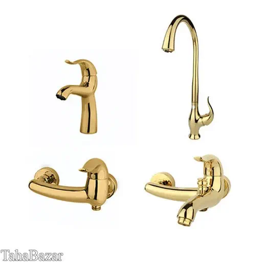 ست شیرآلات اهرمی راسان مدل اوکتاو طلایی