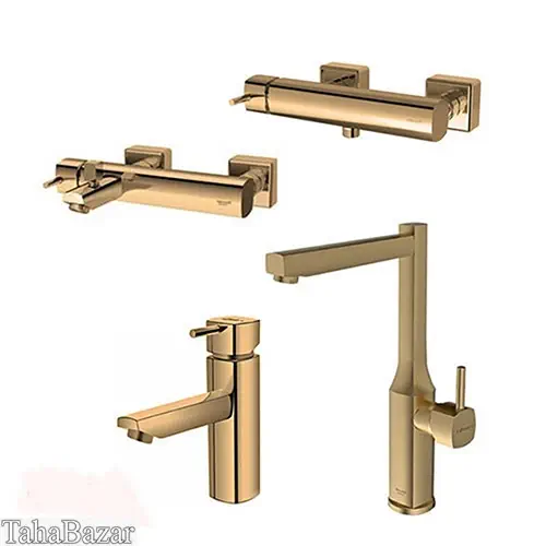 ست شیرآلات شودر مدل یونیک طلایی مات