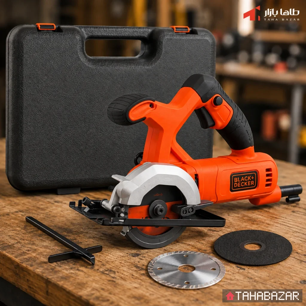 اره گردبر مینی برقی ۴۰۰ وات black and decker مدل BES510K-QS همراه با کیف حمل