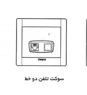 سوکت تلفن دلند الکتریک توکار پلاستیکی مدل آریا با قاب رنگی