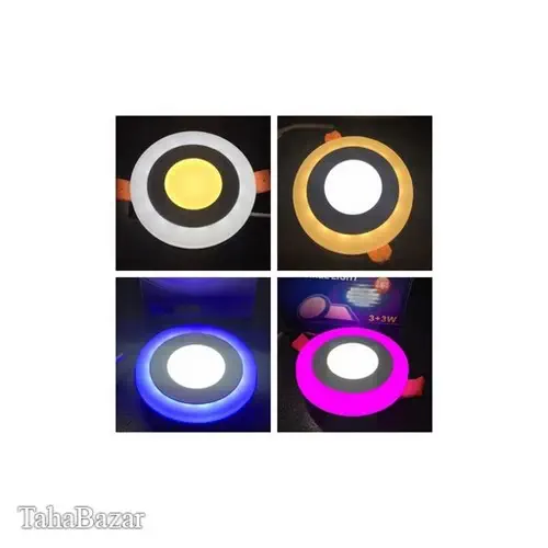پنل سه حالته توکار پارس شهاب LED تزئینی3+2W مهتابی رنگ دورصورتی