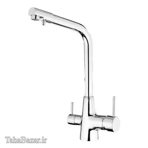 شیر ظرفشویی کاویان مدل اهرمی دوکاره هیوا کروم جنس آلیاژ برنج