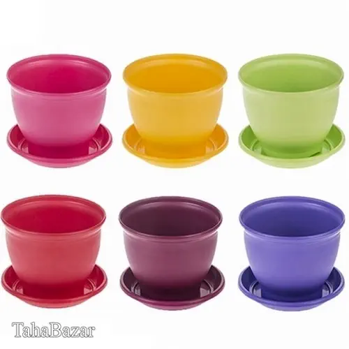 گلدان رنگی 20 سانتیمتری مدل 3020 بسته شش عددی شش رنگ کد3