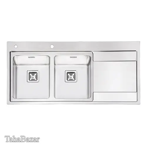 سینک ظرفشویی بیمکث مدل BS518 روکار استنلس استیل