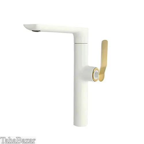 شیر ظرفشویی اهرمی راسان مدل آوات سفید طلایی