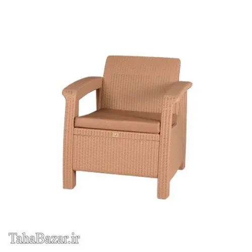 مبل حصیری یک نفره بابل کرم 049