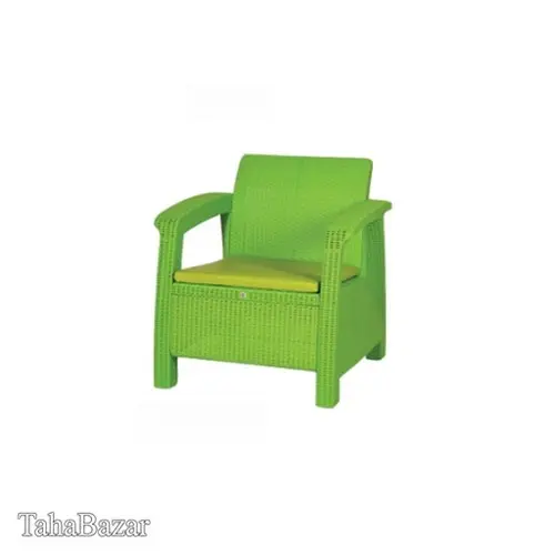 مبل حصیری یک نفره بابل سبز روشن 059