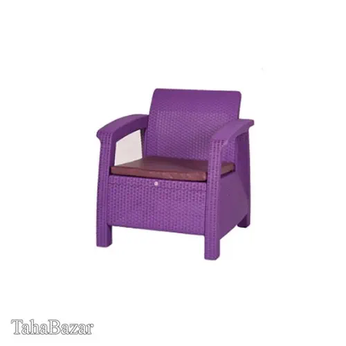 مبل حصیری یک نفره بابل بنفش 3763