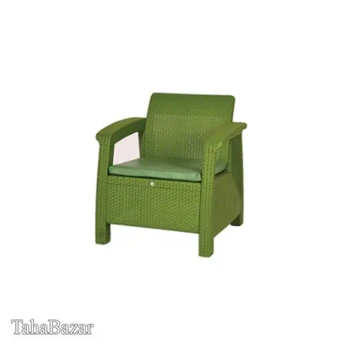 مبل حصیری یک نفره بابل سبز سیر 4958