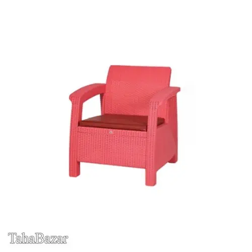 مبل حصیری یک نفره بابل صورتی 7909