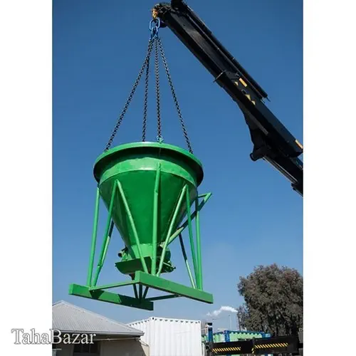 باکت بتن ریزی کوچک 200 کیلویی سطلی بدون درب خروجی ورق 1