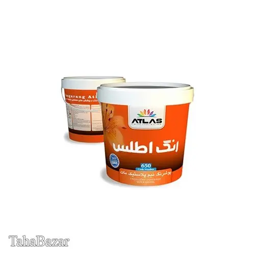 پوشرنگ نیم پلاستیک مات رنگارنگ اطلس 2/5 گالنی کد 650