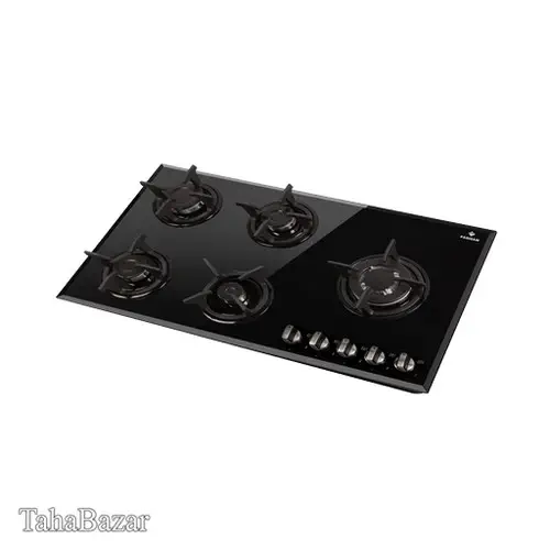 اجاق گاز رومیزی شیشه ای مشکی 5 شعله پادیسان مدل پالمکس