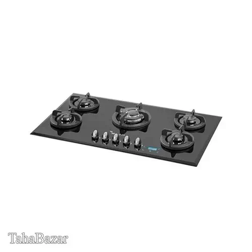 اجاق گاز شیشه ای رومیزی 5 شعله میلان مدل G80b