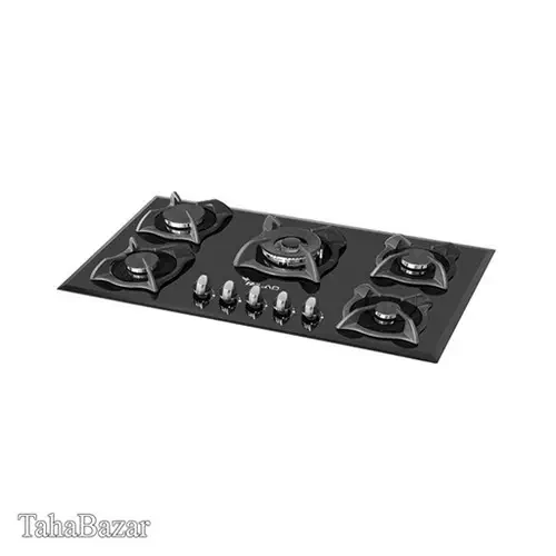 اجاق گاز شیشه ای رومیزی 5 شعله میلان مدل G85b
