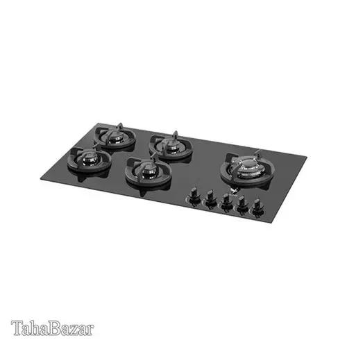 اجاق گاز شیشه ای رومیزی 5 شعله میلان مدل G93b