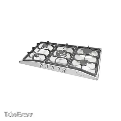اجاق گاز استیل رومیزی 5 شعله میلان مدل s1