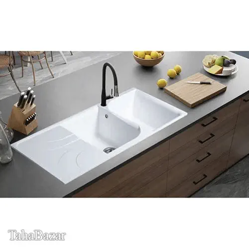 سینک ظرفشویی توکار گرانیتی گرانیکو پلاس مدل G 940 رنگ سفید