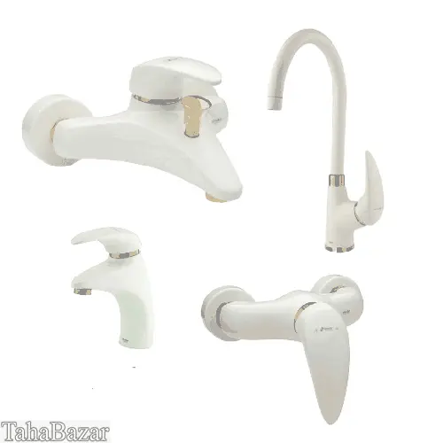 ست شیرآلات شودر مدل سنیور شیری طلایی