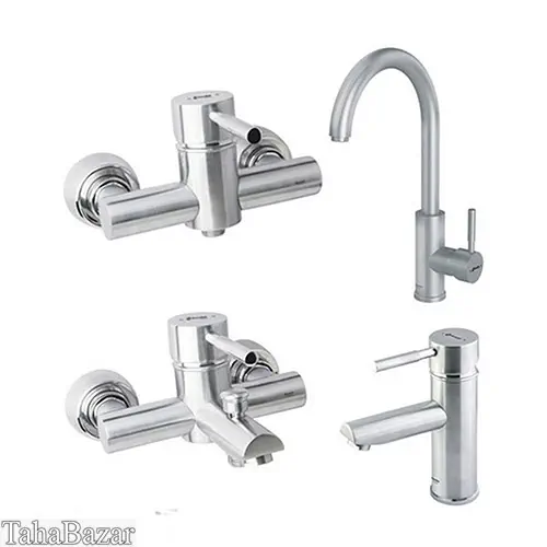 ست شیرآلات اهرمی  شودر مدل موناکوپلاس کروم مات