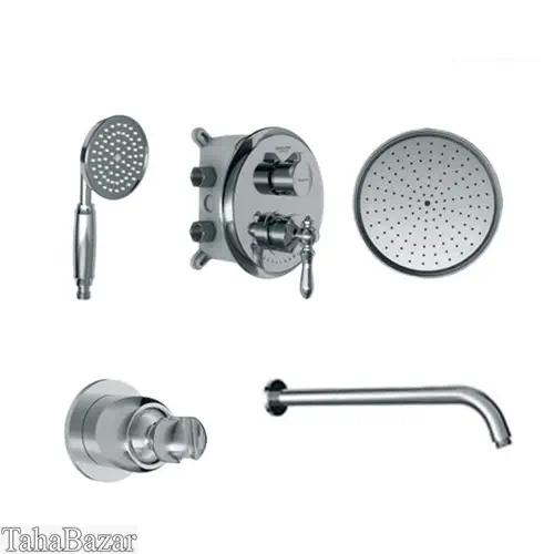 شیر حمام توکار شودر مدل زیگموند تیپ سه BRASS کروم