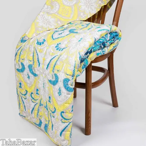 رو تختی ساتن دونفره با رویه بالش ماهمون آبی لایکو