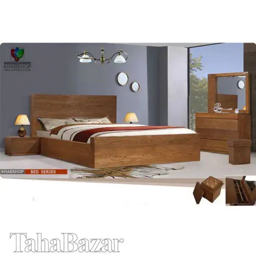 سرویس خواب دو نفره گرند چوب مدل باران