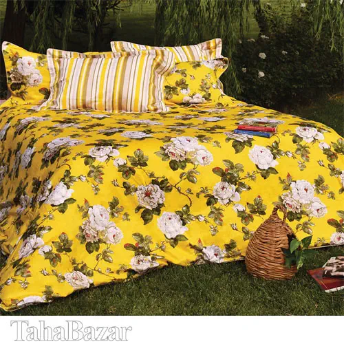 کیسه لحاف دونفره با رویه بالش نچرال زرد
