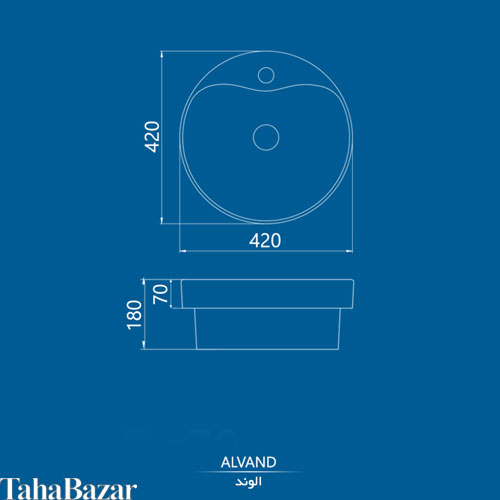 روشویی روکابینتی مدل الوند دور استایل