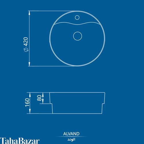 روشویی روکابینتی  مدل الوند اورلب