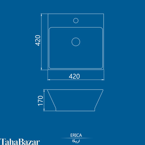 روشویی روکابینتی مدل اریکا