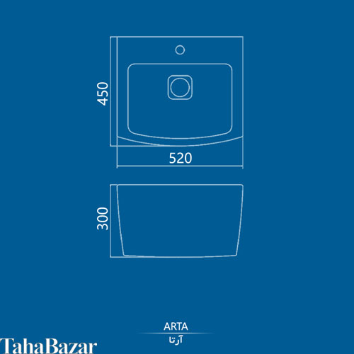 روشویی روکابینتی  مدل آرتا