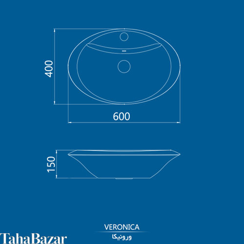 روشویی روکابینتی چینی کرد مدل ورونیکا