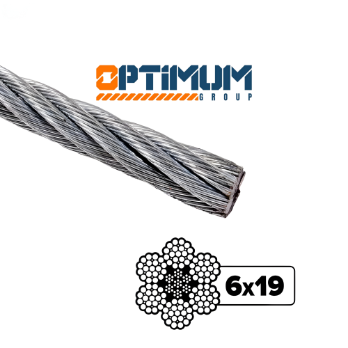 سیم بکسل 6x19 سیاه فولادی اپتیموم